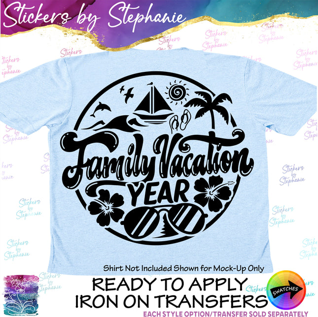(s6-03-019) Family Vacation Iron-On Transfer