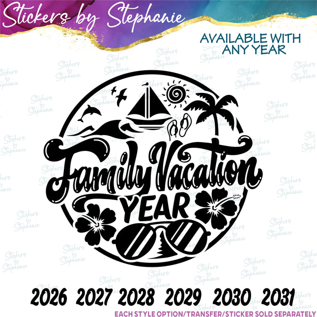 (s6-03-019) Family Vacation Iron-On Transfer