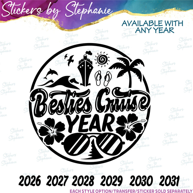 (s6-03-002) Besties Cruise Iron-On Transfer