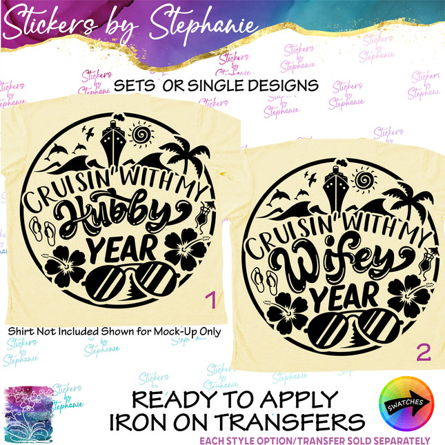 (s6-03-024) Crusin with My Hubby Wifey  Iron-On Transfer