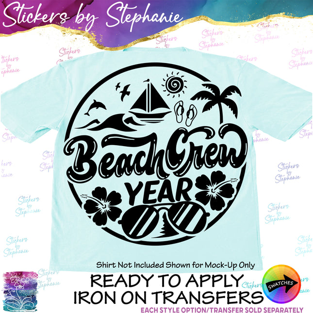 (s6-03-026) Beach Crew Iron-On Transfer