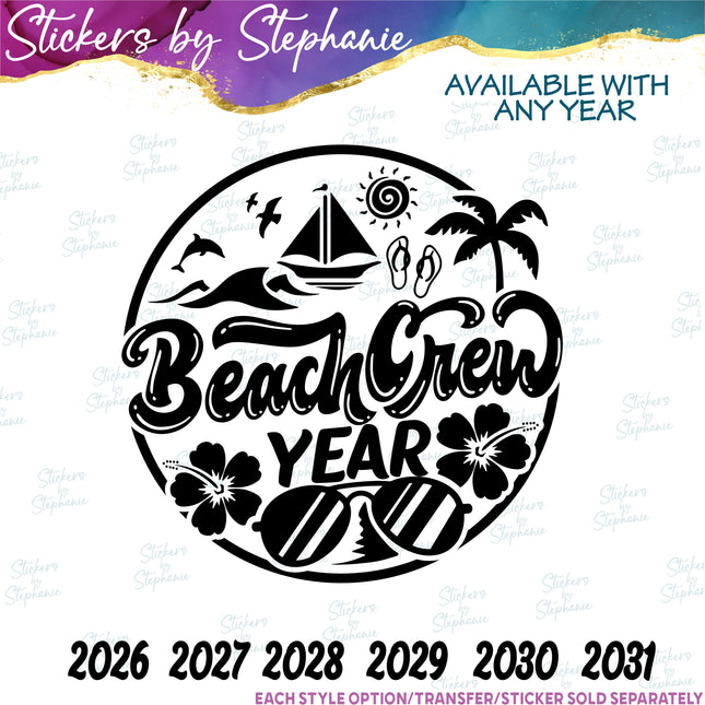(s6-03-026) Beach Crew Iron-On Transfer