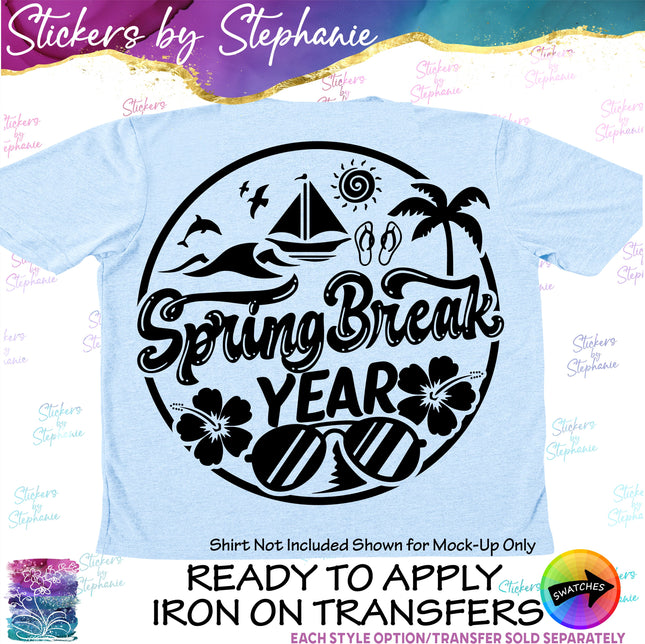 (s6-03-028) Spring Break Iron-On Transfer