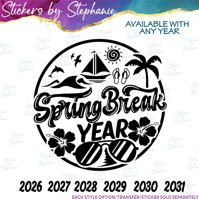 (s6-03-028) Spring Break Iron-On Transfer