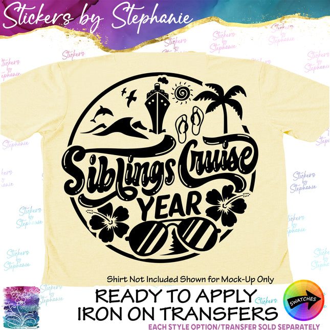 (s6-03-031) Siblings Cruise Iron-On Transfer