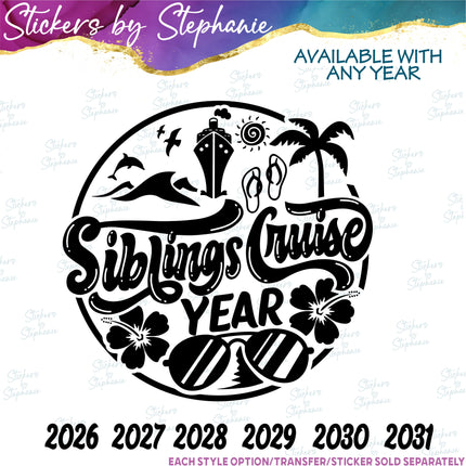 (s6-03-031) Siblings Cruise Iron-On Transfer