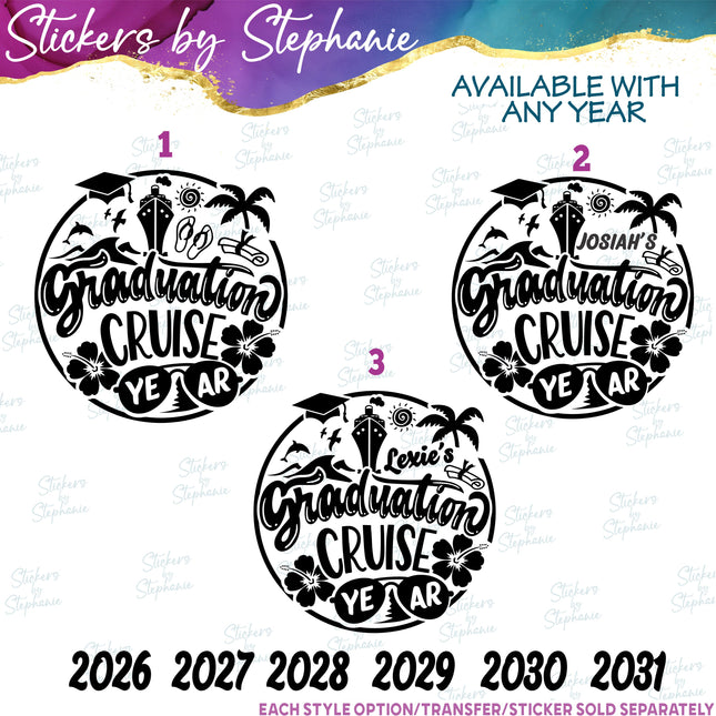 (s6-03-032) Graduation Cruise Iron-On Transfer