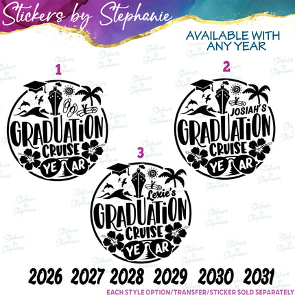 (s6-03-033) Graduation Cruise Iron-On Transfer