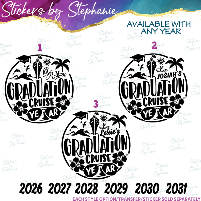 (s6-03-033) Graduation Cruise Iron-On Transfer