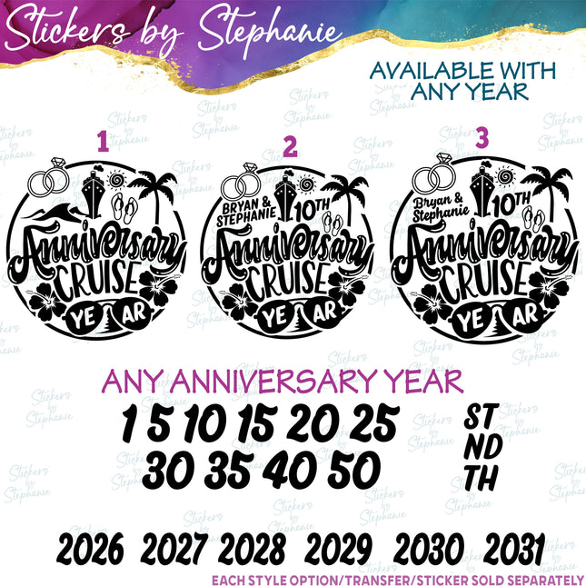 (s6-03-034) Anniversary Cruise Iron-On Transfer