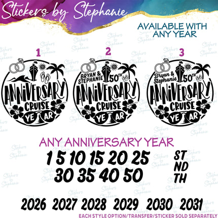 (s6-03-035) Anniversary Cruise Iron-On Transfer