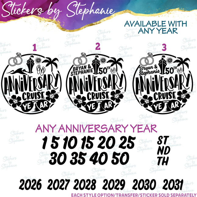 (s6-03-035) Anniversary Cruise Iron-On Transfer