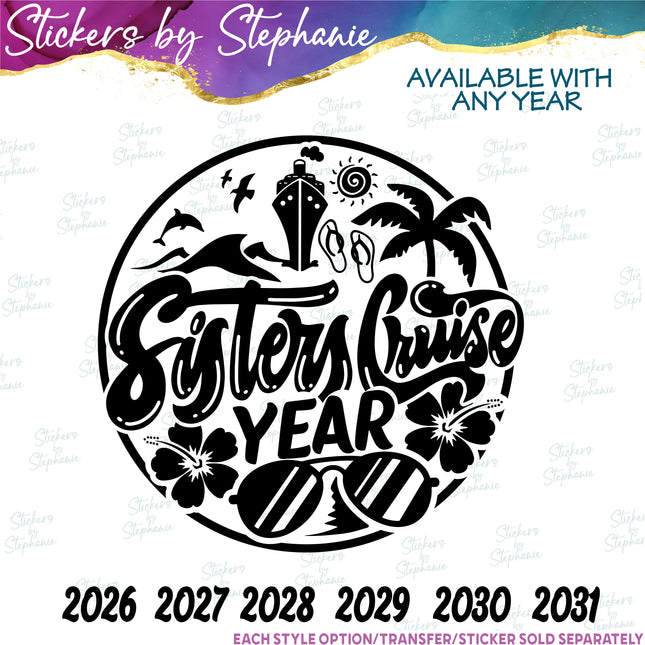 (s6-03-006) Sisters Cruise Iron-On Transfer