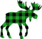 (s006-3-F) Moose Red, Green, Blue White Black Buffalo Plaid