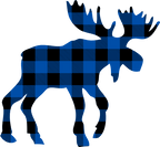 (s006-3-F) Moose Red, Green, Blue White Black Buffalo Plaid