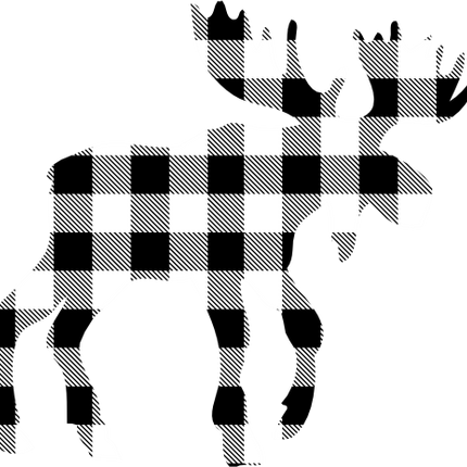 (s006-3-F) Moose Red, Green, Blue White Black Buffalo Plaid