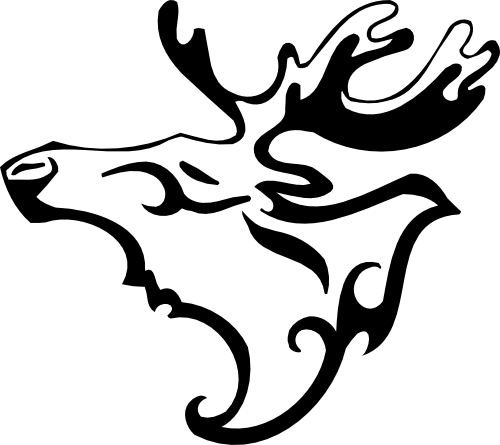 (s006-3-N) Elk Deer Buck Head