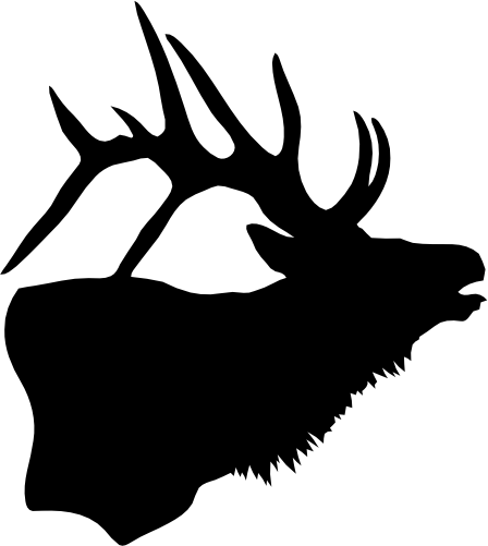 (s006-3-M) Elk Head Silhouette