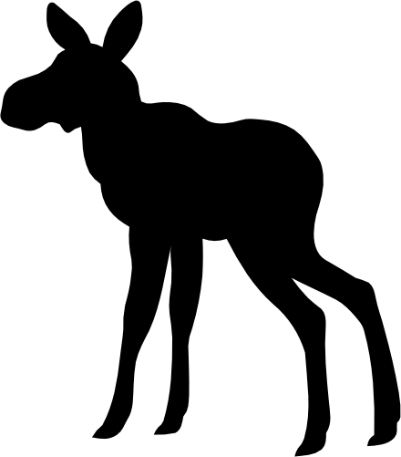 (s006-3-J) Baby Moose Silhouette