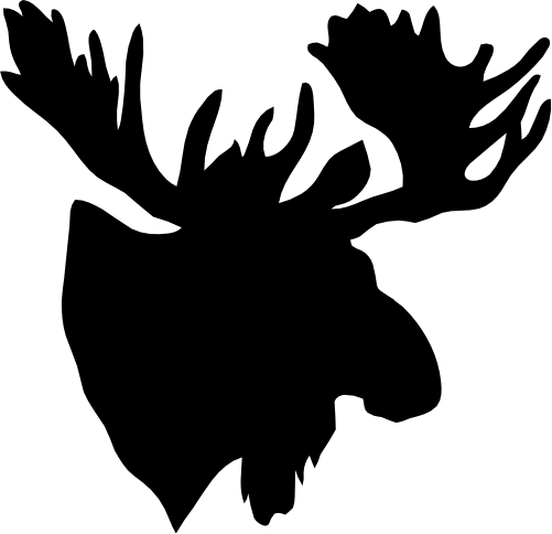 (s006-3-N) Moose Head Silhouette