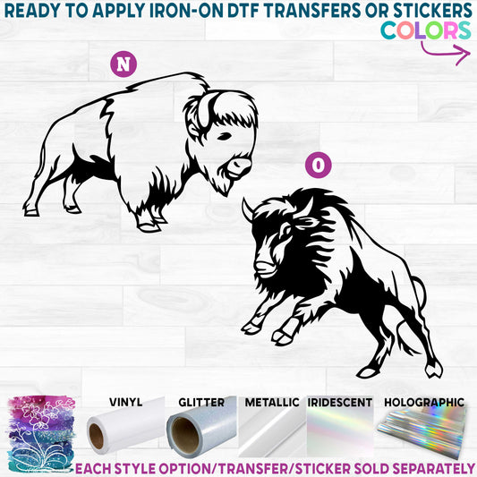 (s006-4) Buffalo Bison Printed Heat Transfer or Sticker