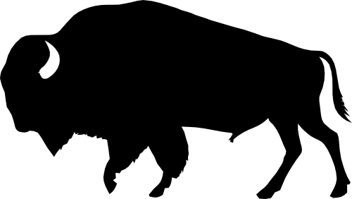 (s006-4-A) Bison American Buffalo Silhouette