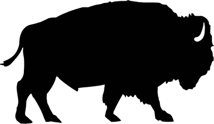 (s006-4-B) Bison American Buffalo Silhouette