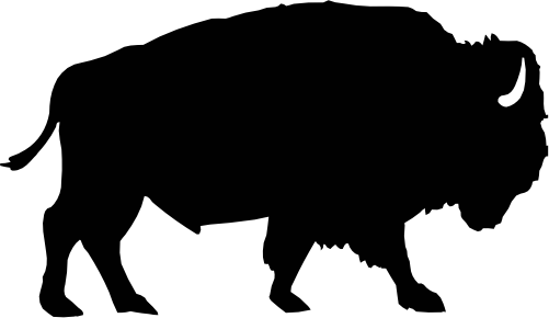 (s006-4-B) Bison American Buffalo Silhouette