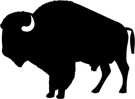 (s006-4-C) Bison American Buffalo Silhouette