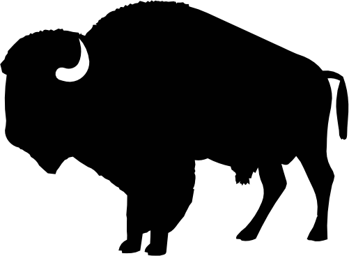 (s006-4-C) Bison American Buffalo Silhouette