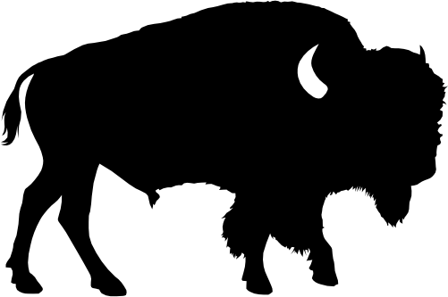 (s006-4-D) Bison American Buffalo Silhouette
