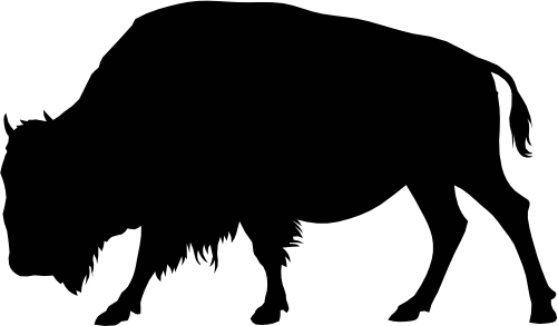 (s006-4-E) Bison American Buffalo Silhouette
