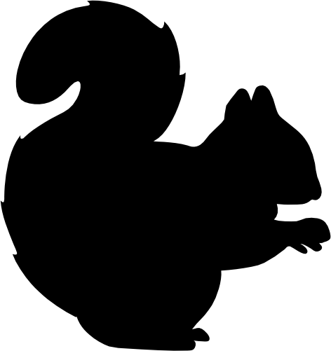 (s006-5-E) Squirrel Silhouette