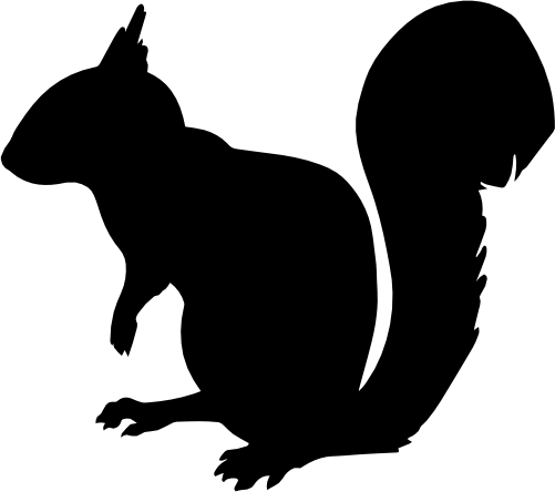 (s006-5-F) Squirrel Silhouette