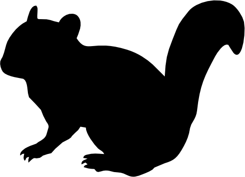 (s006-5-G) Squirrel Silhouette