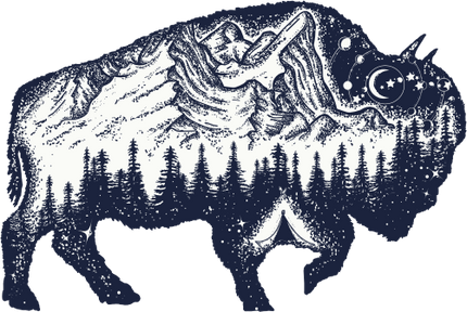 (s006-6-E) Double Exposure Buffalo