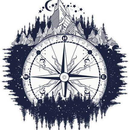 (006-06-E) Double Exposure Compass Mountains