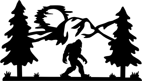 (006-07-D) Bigfoot Sasquatch Trees Mountain