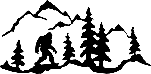 (006-07-E) Bigfoot Sasquatch Trees Mountain