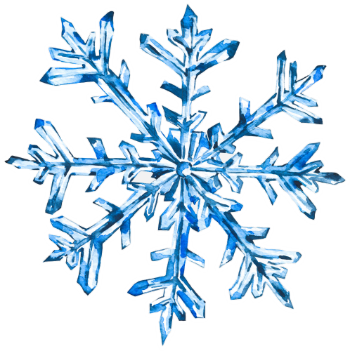 (060-01-I) Watercolor Single Snowflake