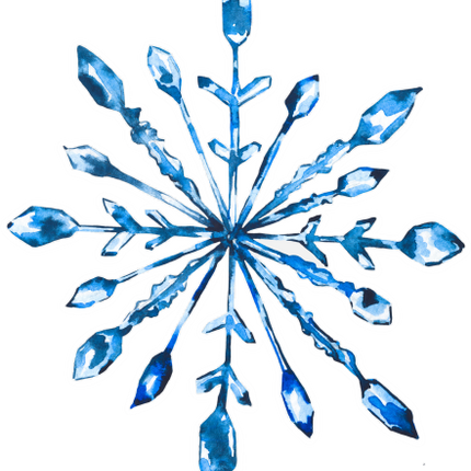 (060-01-J) Watercolor Snowflakes Snow Flakes