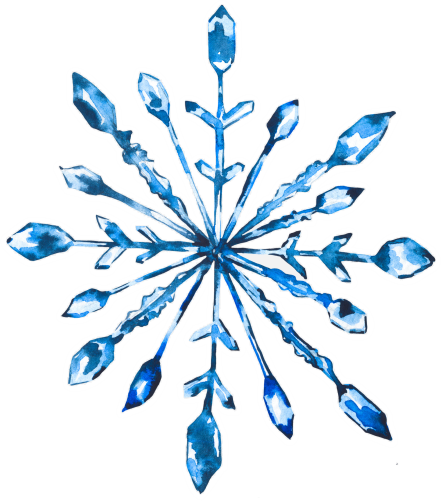 (060-01-J) Watercolor Single Snowflake