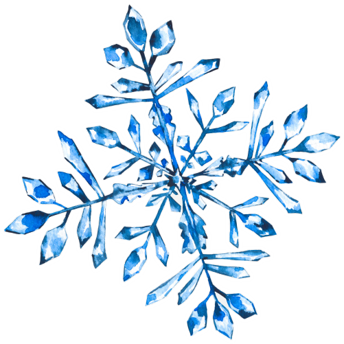 (060-01-K) Watercolor Single Snowflake