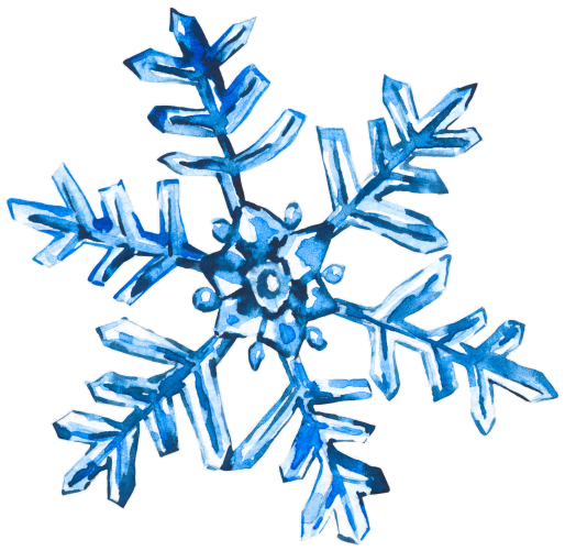 (060-01-L) Watercolor Single Snowflake