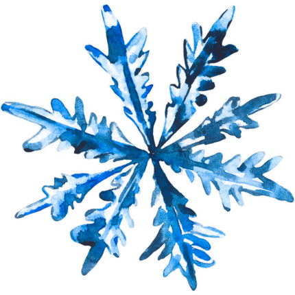 (060-01-M) Watercolor Snowflakes Snow Flakes