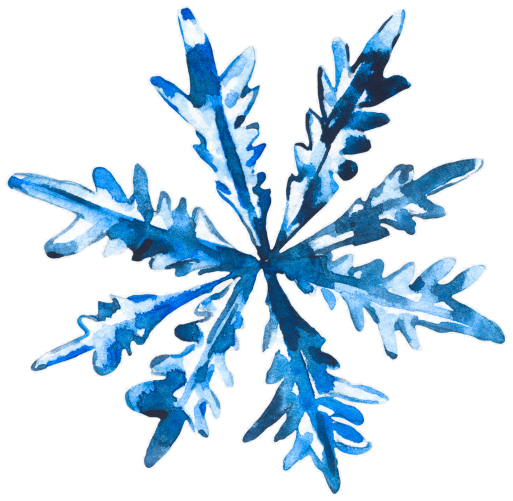 (060-01-M) Watercolor Single Snowflake