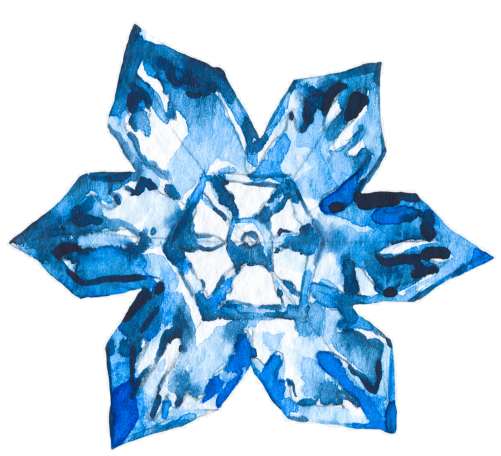 (060-01-N) Watercolor Single Snowflake