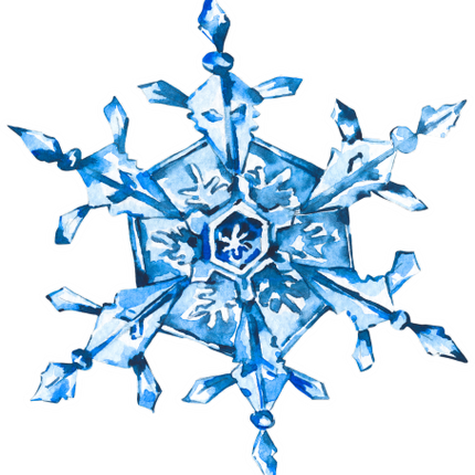 (060-01-O) Watercolor Snowflakes Snow Flakes