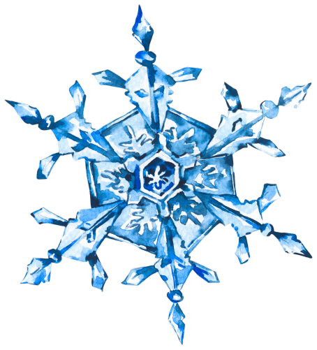 (060-01-O) Watercolor Single Snowflake