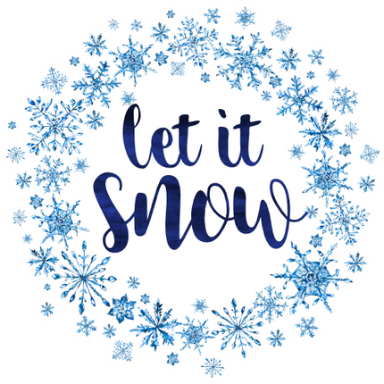(060-03-C) Watercolor Let it Snow Snowflakes Flakes